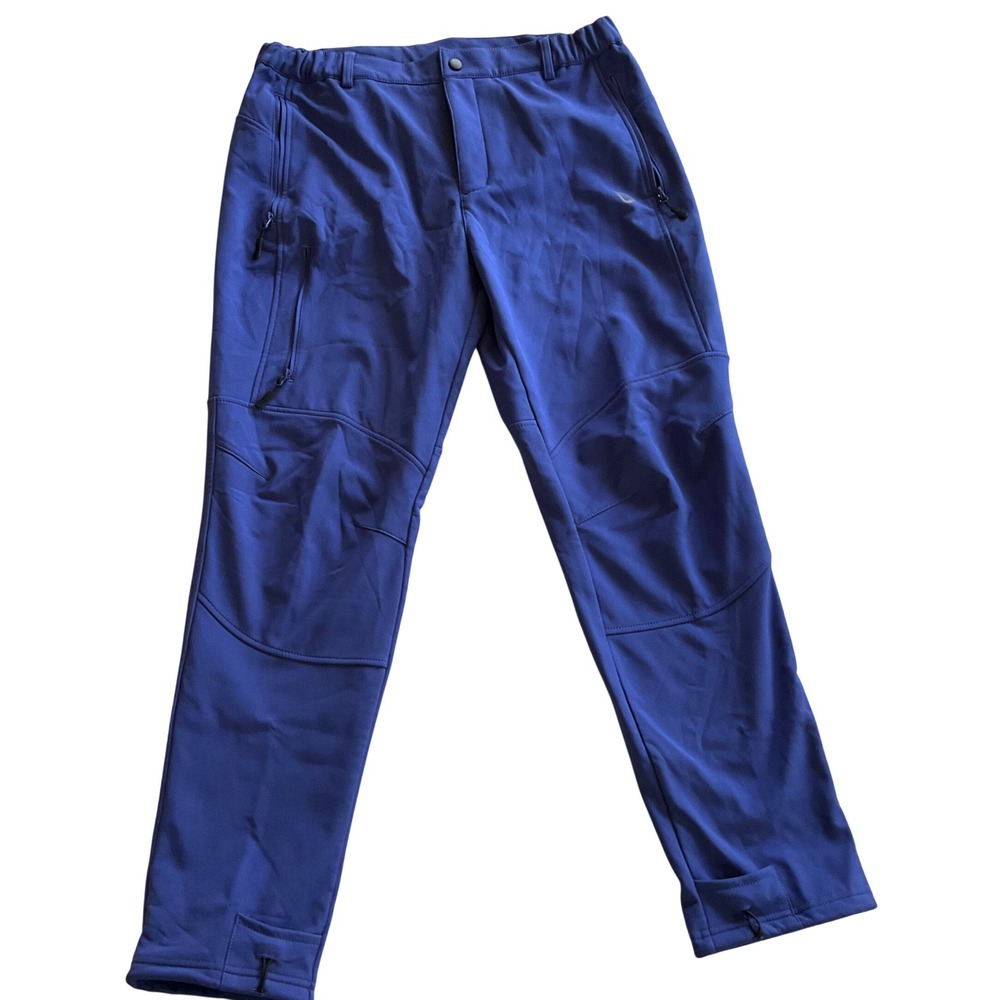 Baleaf Hiking Pants Women Large Blue Fleece Lined Softshell Water Resistant